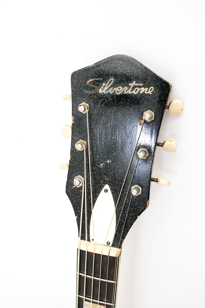 Vintage Black Silvertone Electric Guitar and Case