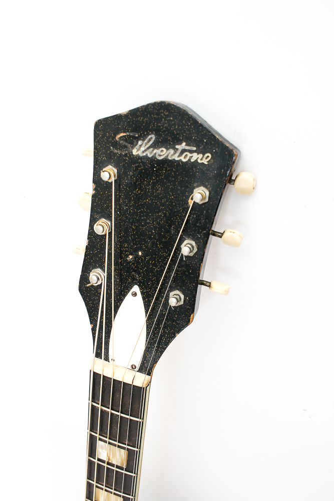 Vintage Black Silvertone Electric Guitar and Case