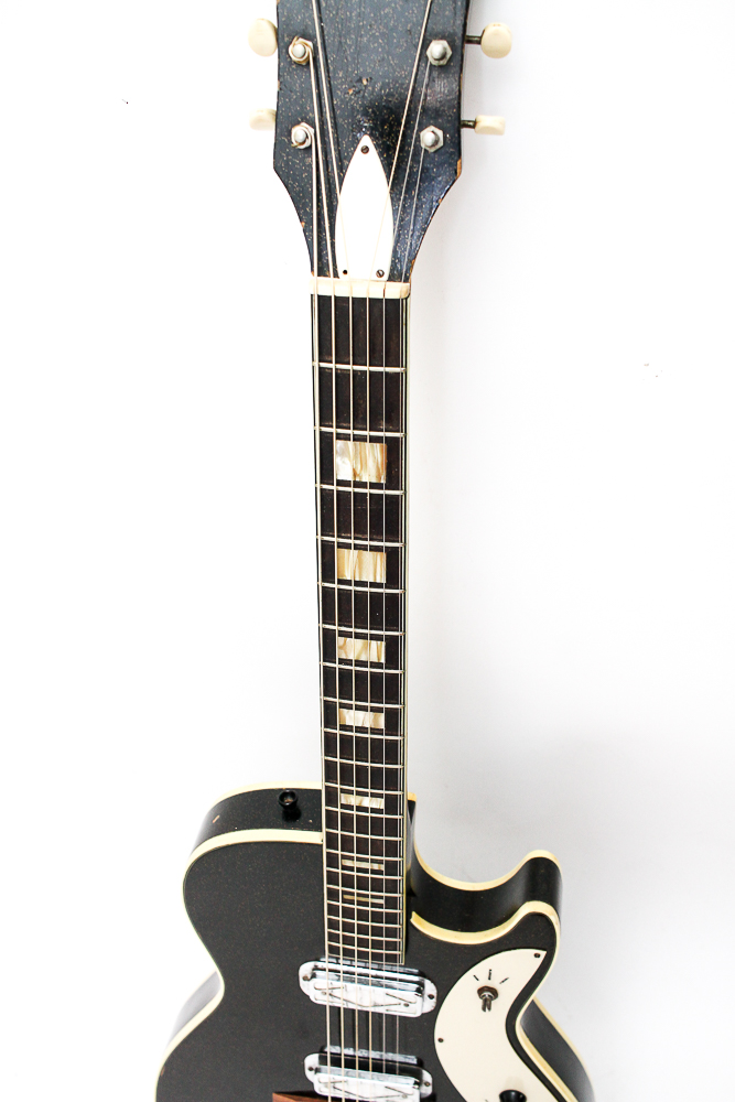 Vintage Black Silvertone Electric Guitar and Case