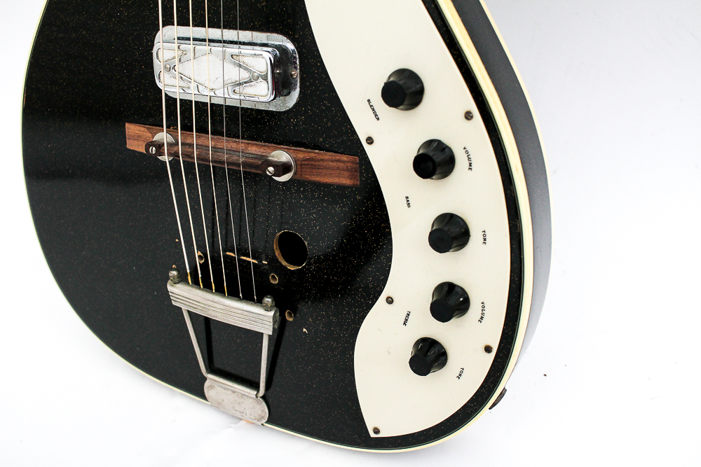 Vintage Black Silvertone Electric Guitar and Case