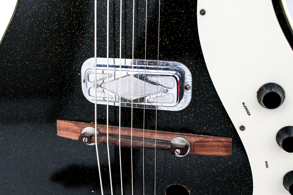 Vintage Black Silvertone Electric Guitar and Case