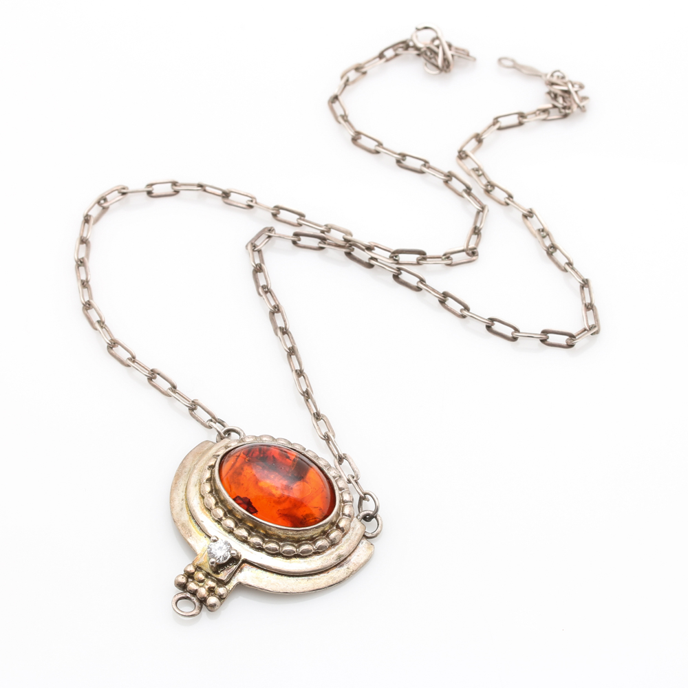 Sterling Silver Amber Jewelry Assortment