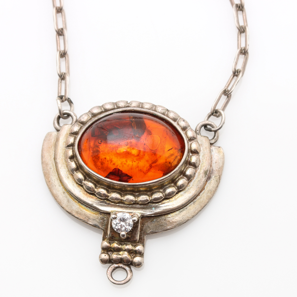 Sterling Silver Amber Jewelry Assortment