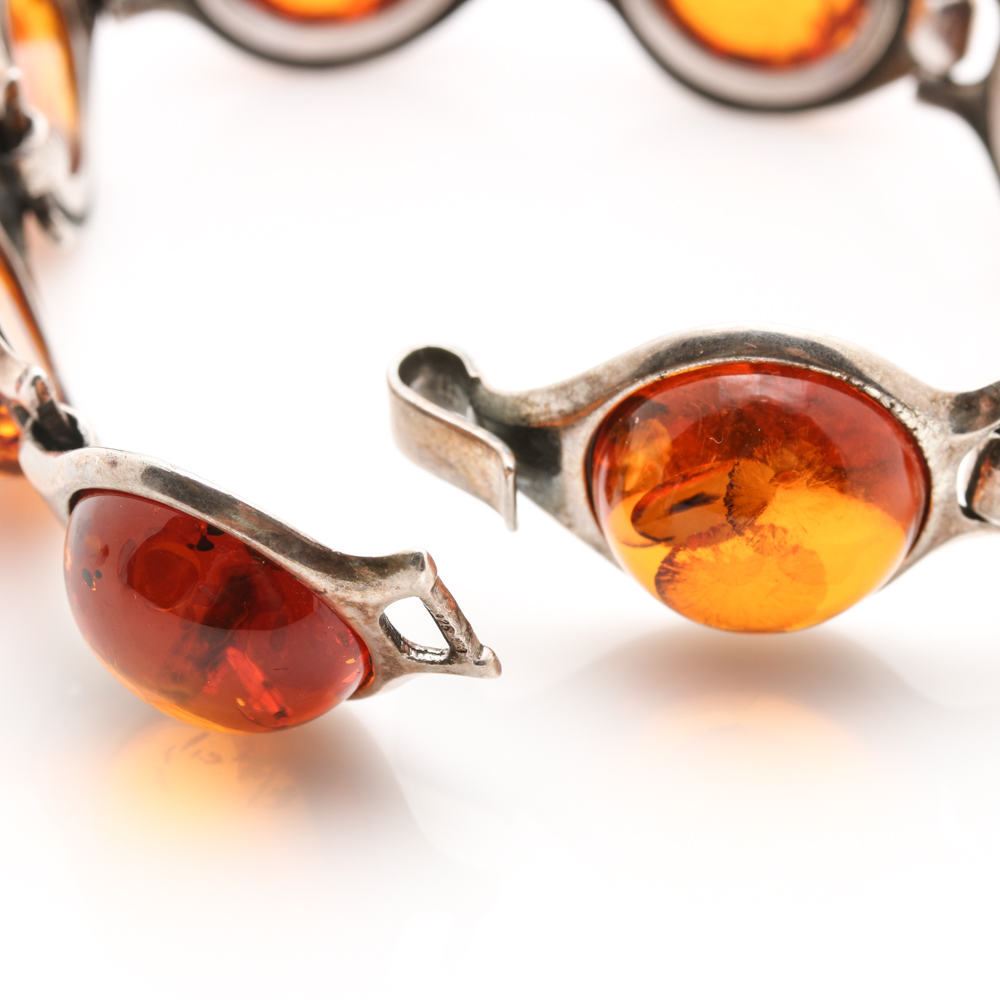 Sterling Silver Amber Jewelry Assortment