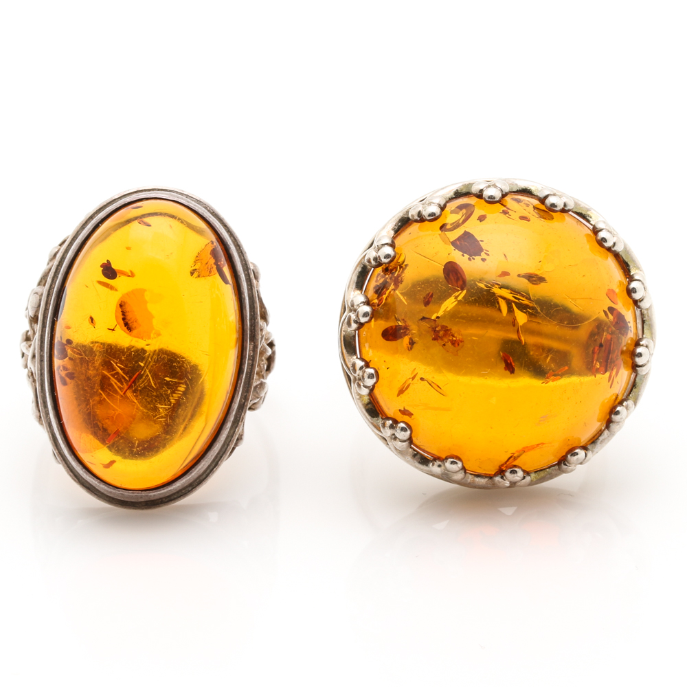 Sterling Silver Amber Jewelry Assortment