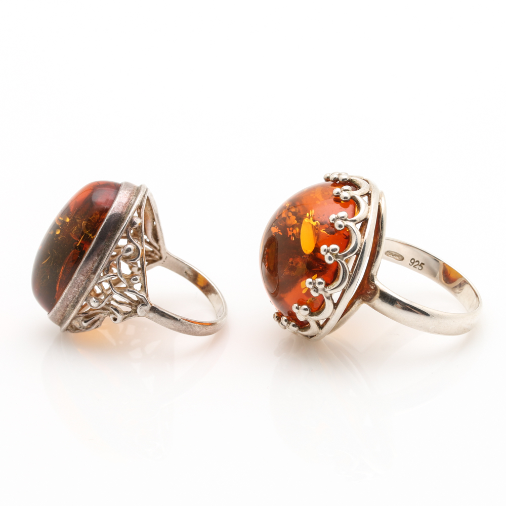 Sterling Silver Amber Jewelry Assortment