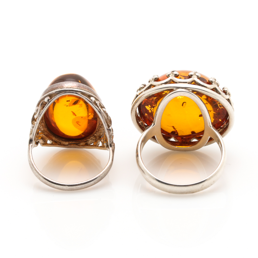 Sterling Silver Amber Jewelry Assortment