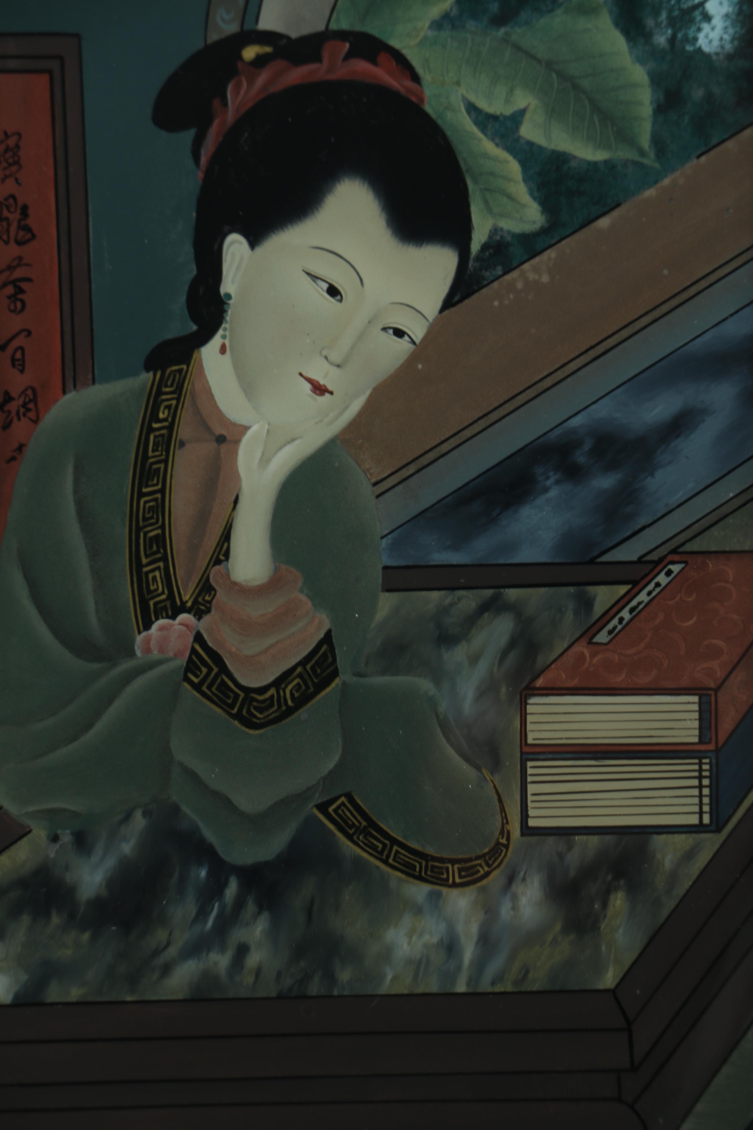 Chinese Eglomisé Reverse Glass Painting