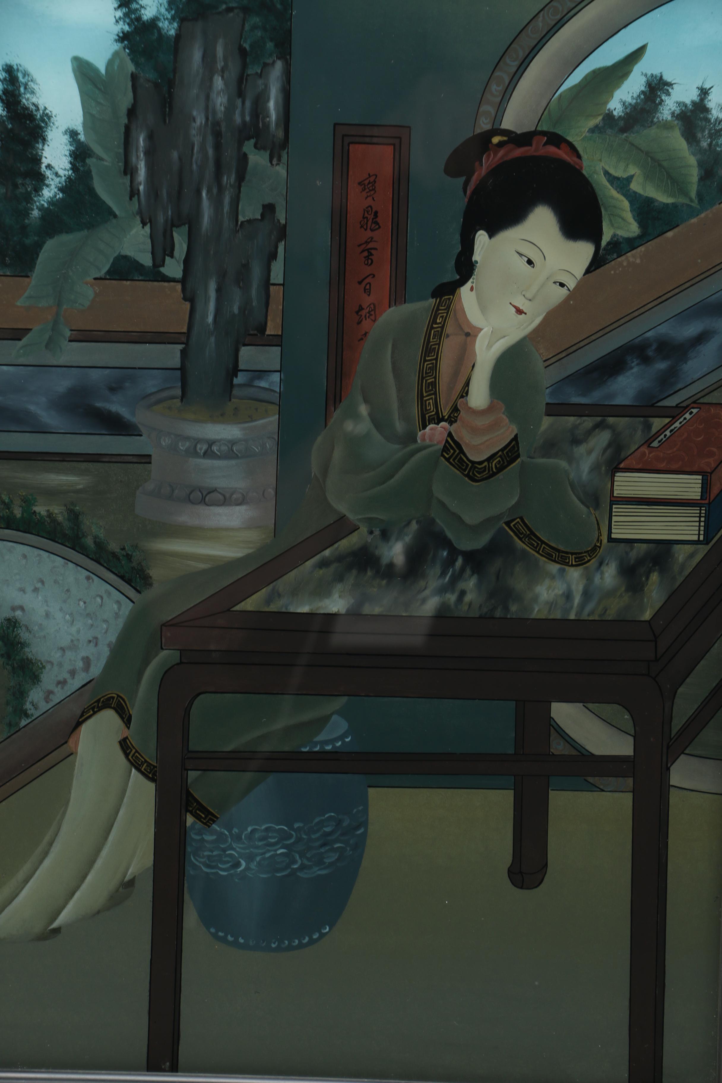 Chinese Eglomisé Reverse Glass Painting