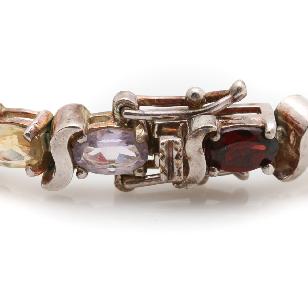 Sterling Silver and Stone Tennis Bracelets