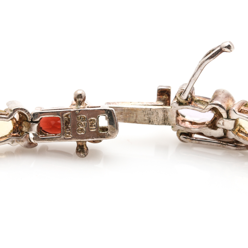 Sterling Silver and Stone Tennis Bracelets