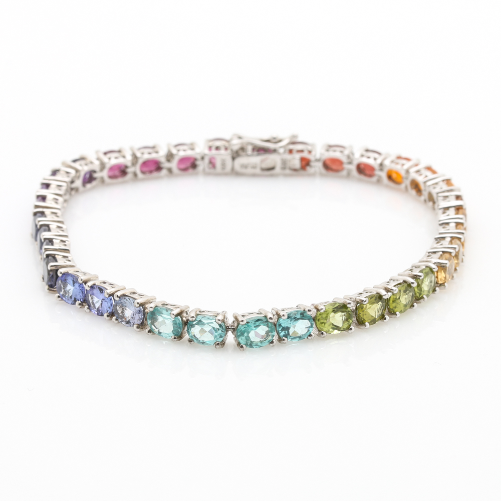 Sterling Silver and Stone Tennis Bracelets