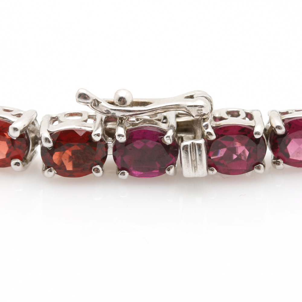 Sterling Silver and Stone Tennis Bracelets