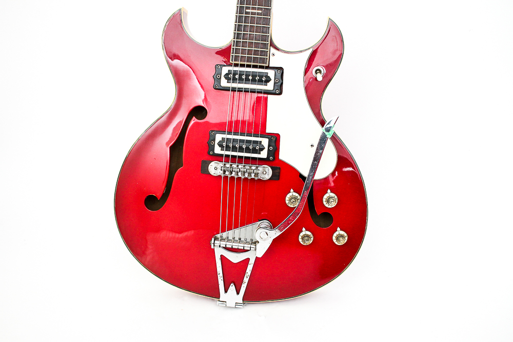 1960s Vintage Silvertone Semi-Hollow Body Electric Guitar, Case