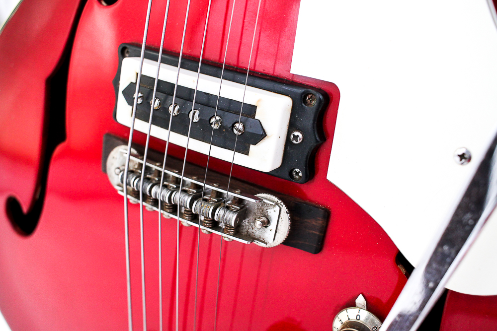 1960s Vintage Silvertone Semi-Hollow Body Electric Guitar, Case