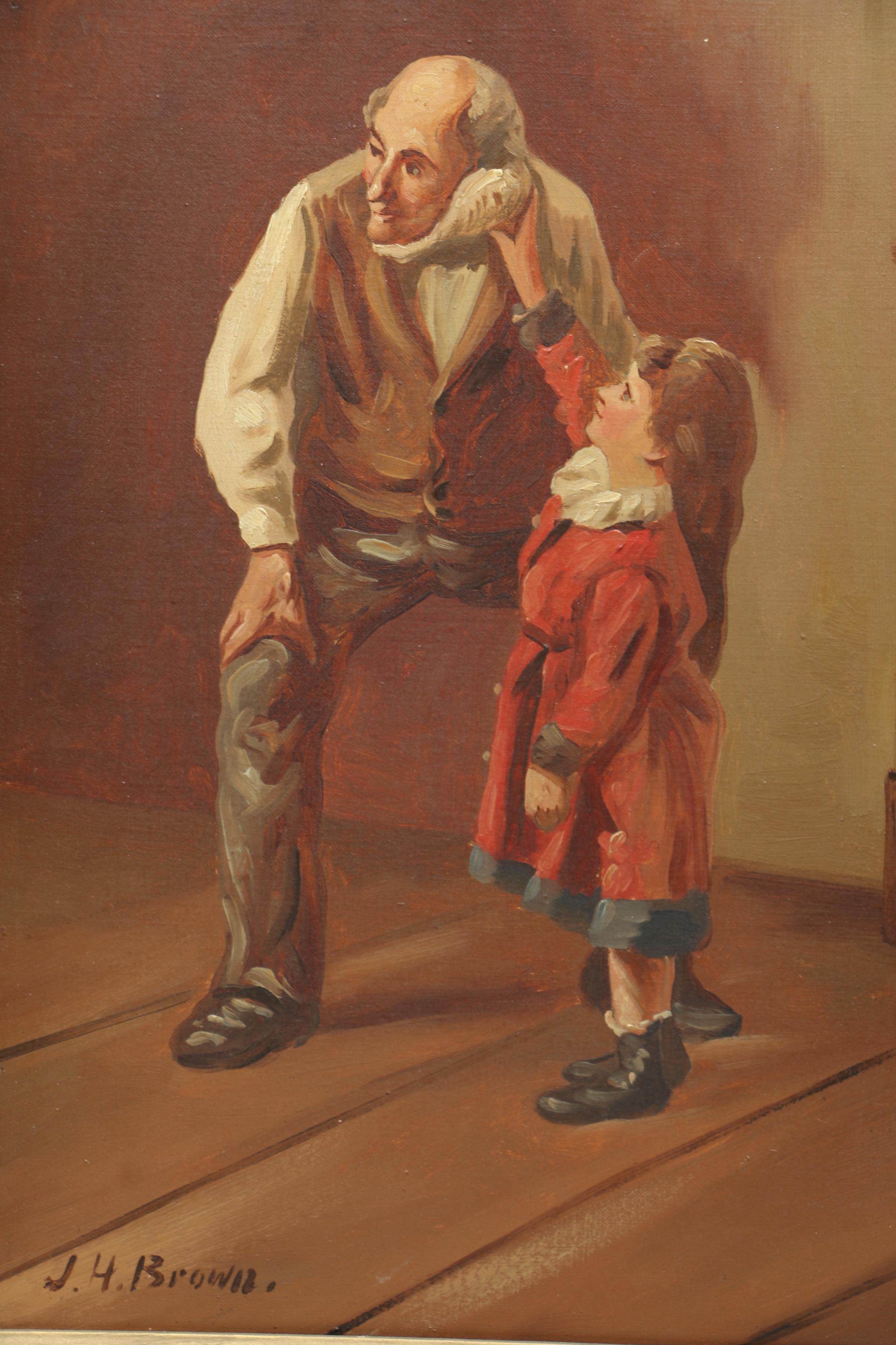 J.H. Brown Oil Painting "The Seashell"