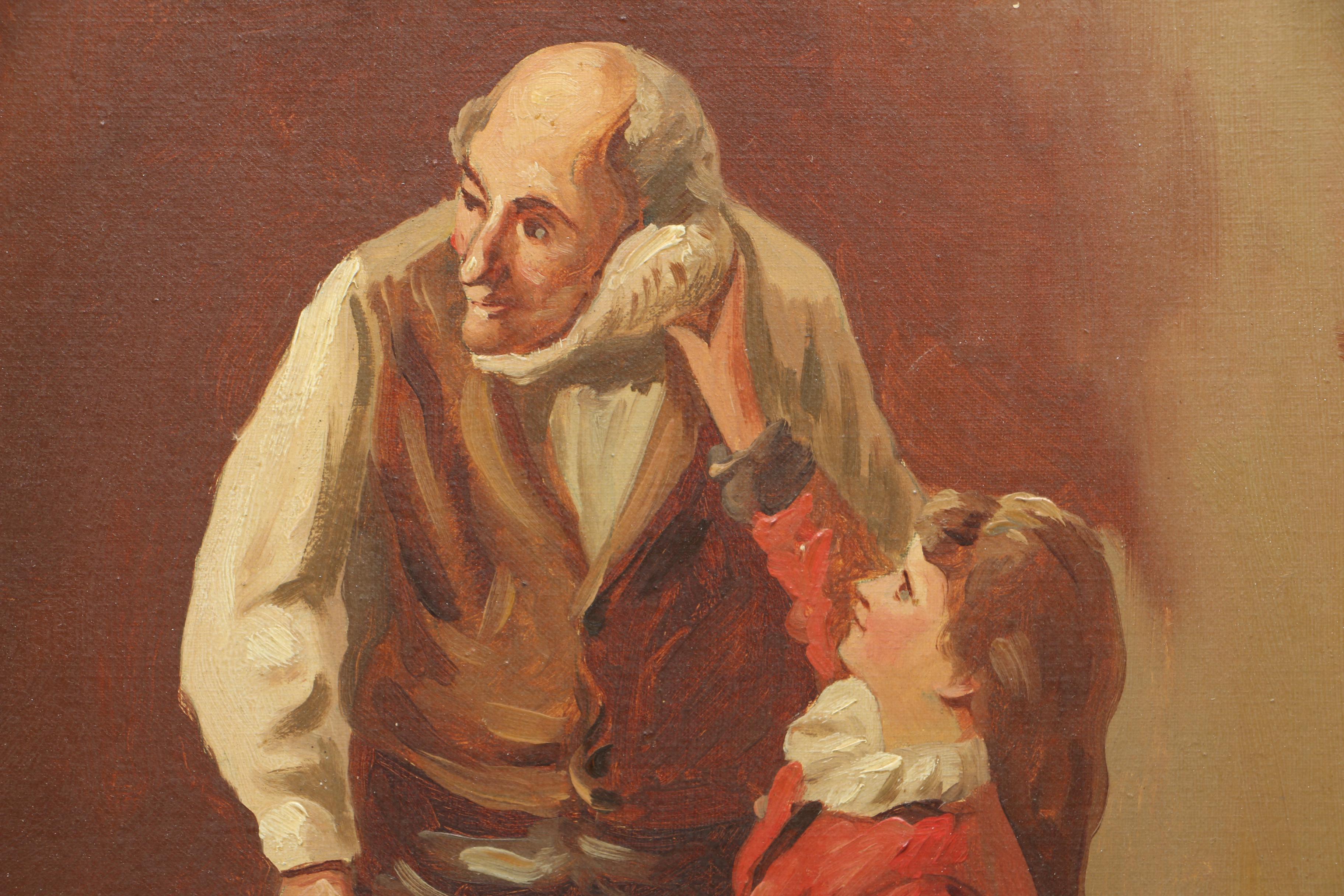 J.H. Brown Oil Painting "The Seashell"