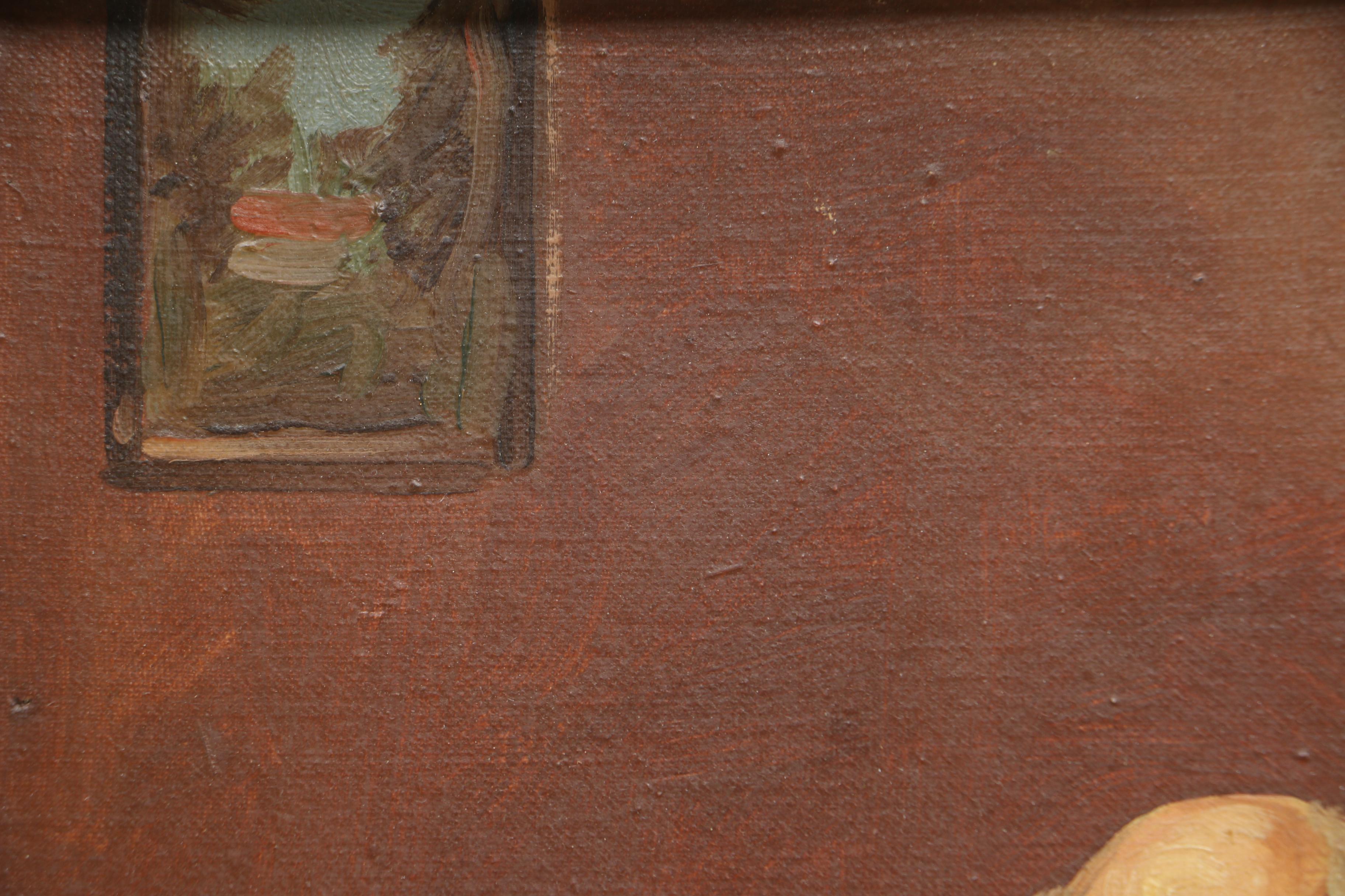 J.H. Brown Oil Painting "The Seashell"