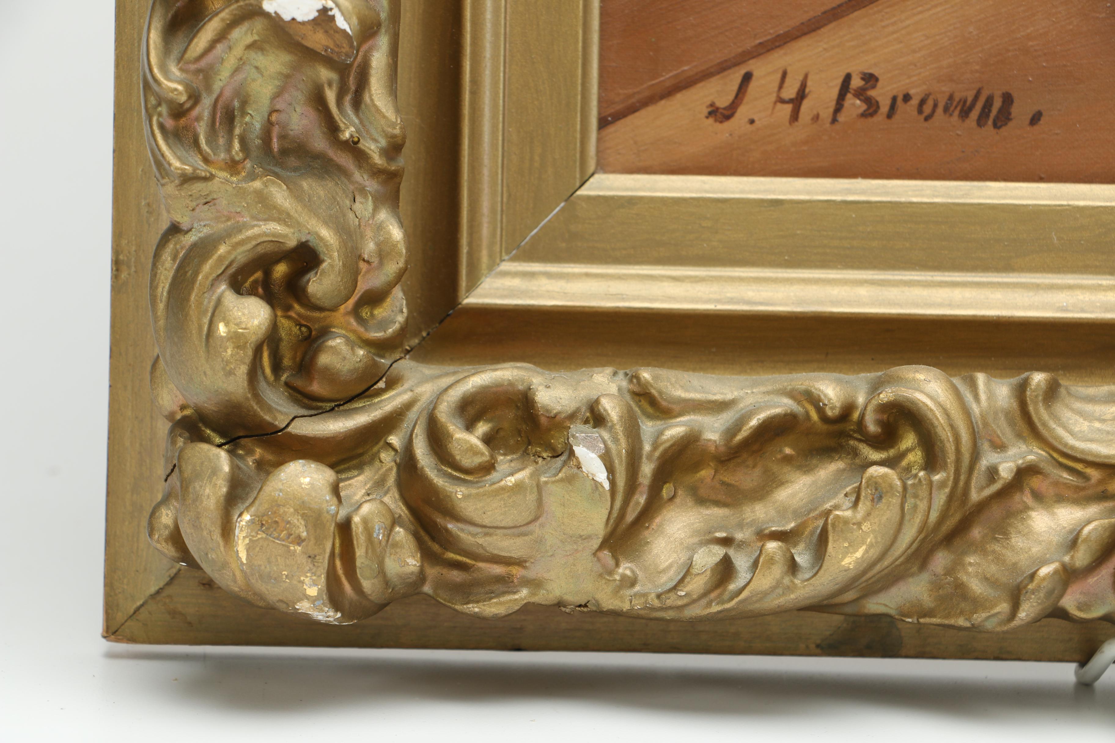 J.H. Brown Oil Painting "The Seashell"