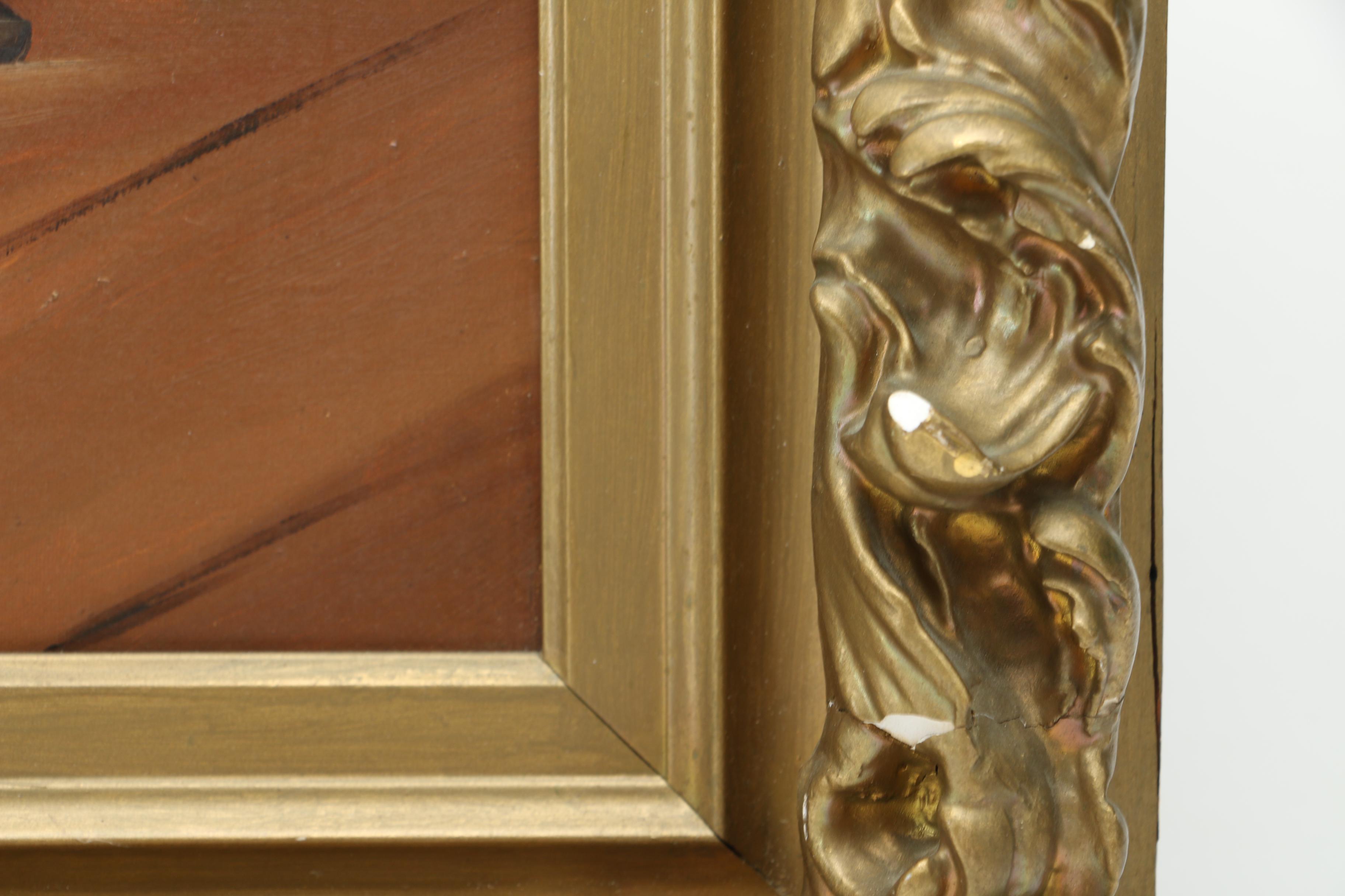 J.H. Brown Oil Painting "The Seashell"