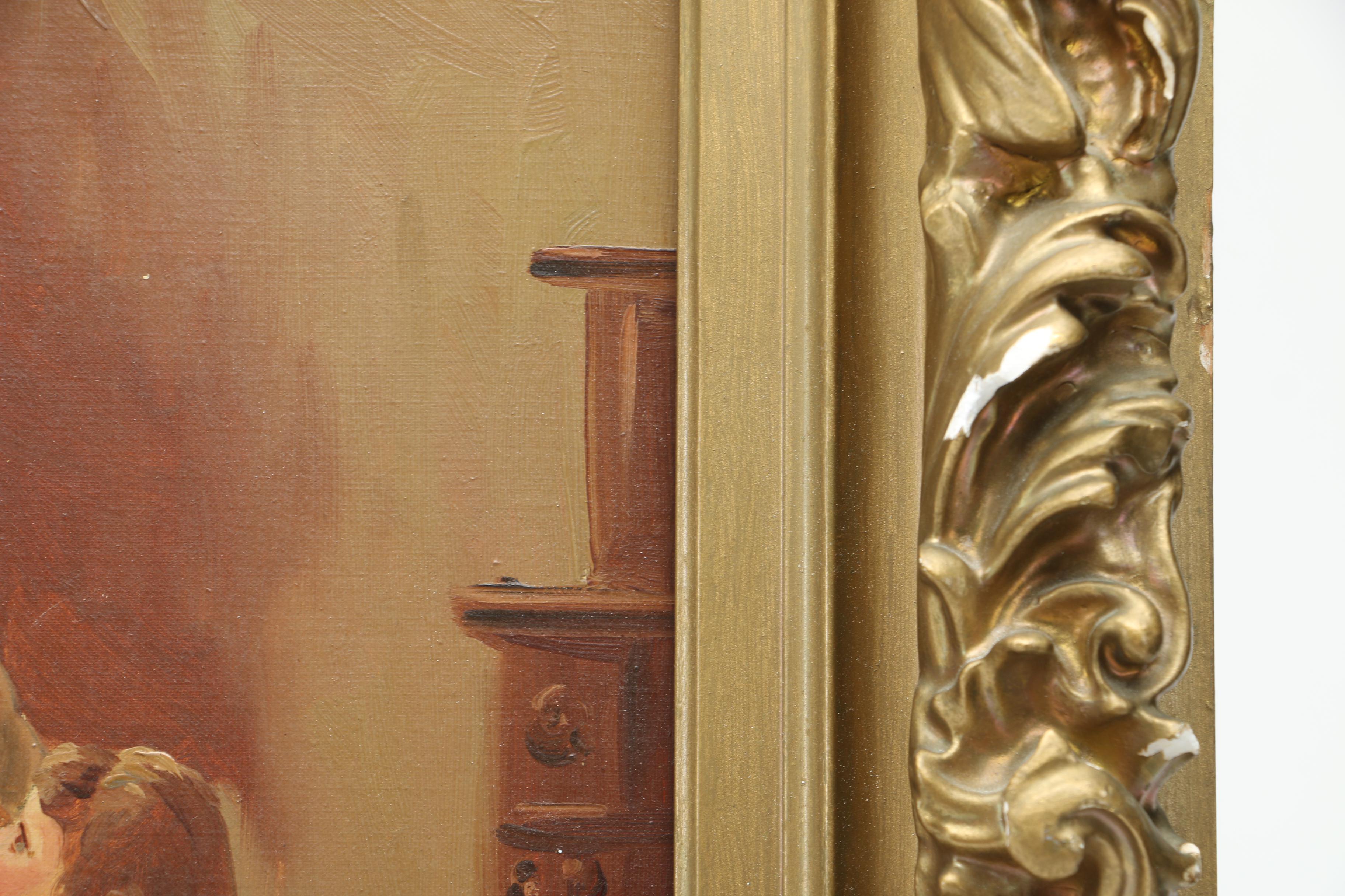 J.H. Brown Oil Painting "The Seashell"