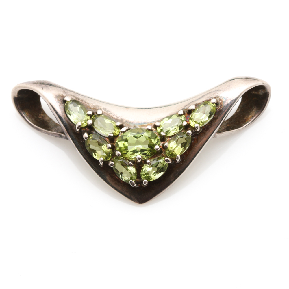 Sterling Silver and Green Gemstone Jewelry