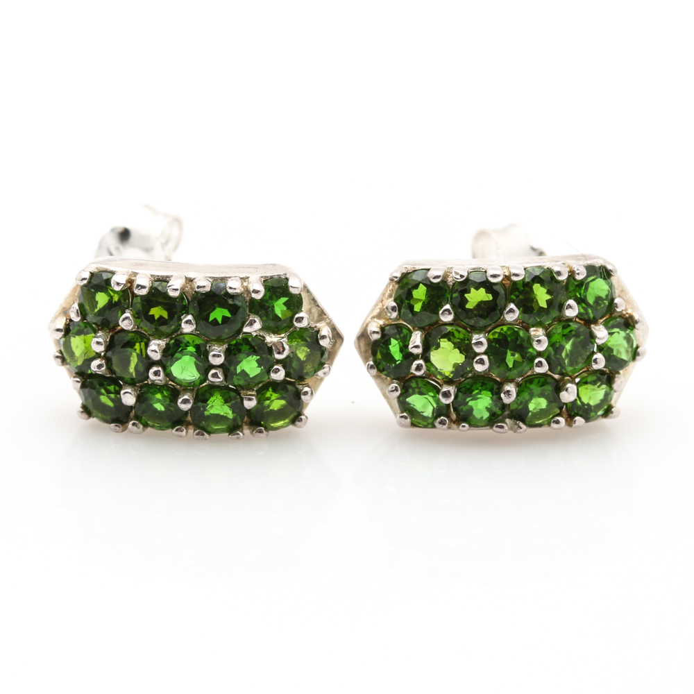 Sterling Silver and Green Gemstone Jewelry