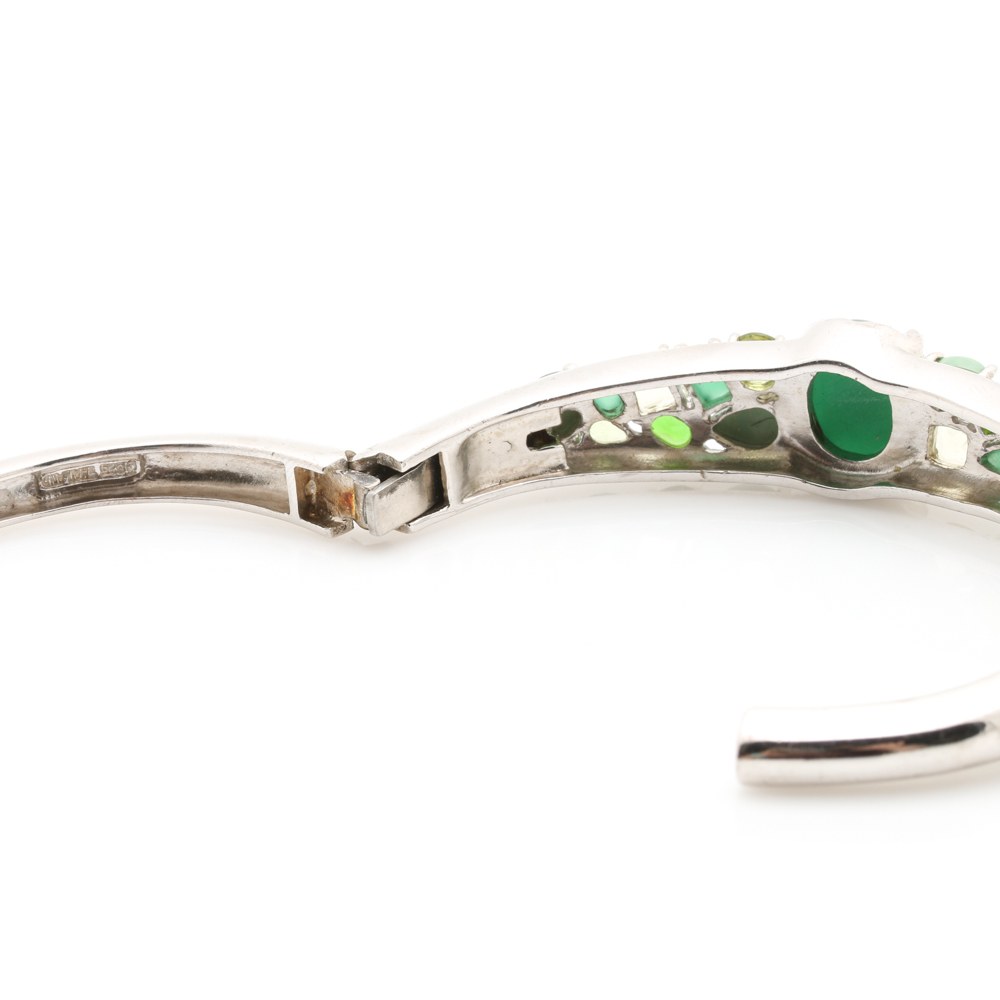 Sterling Silver and Green Gemstone Jewelry