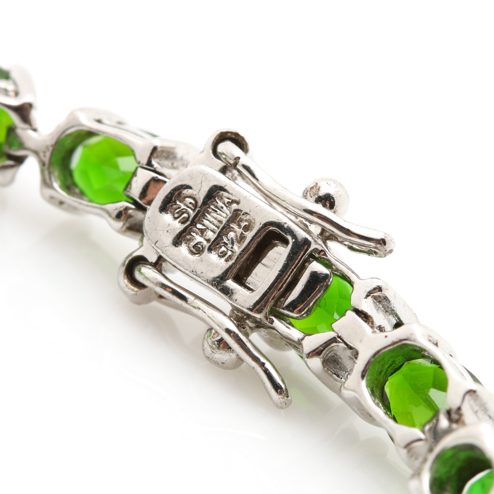 Sterling Silver and Green Gemstone Jewelry