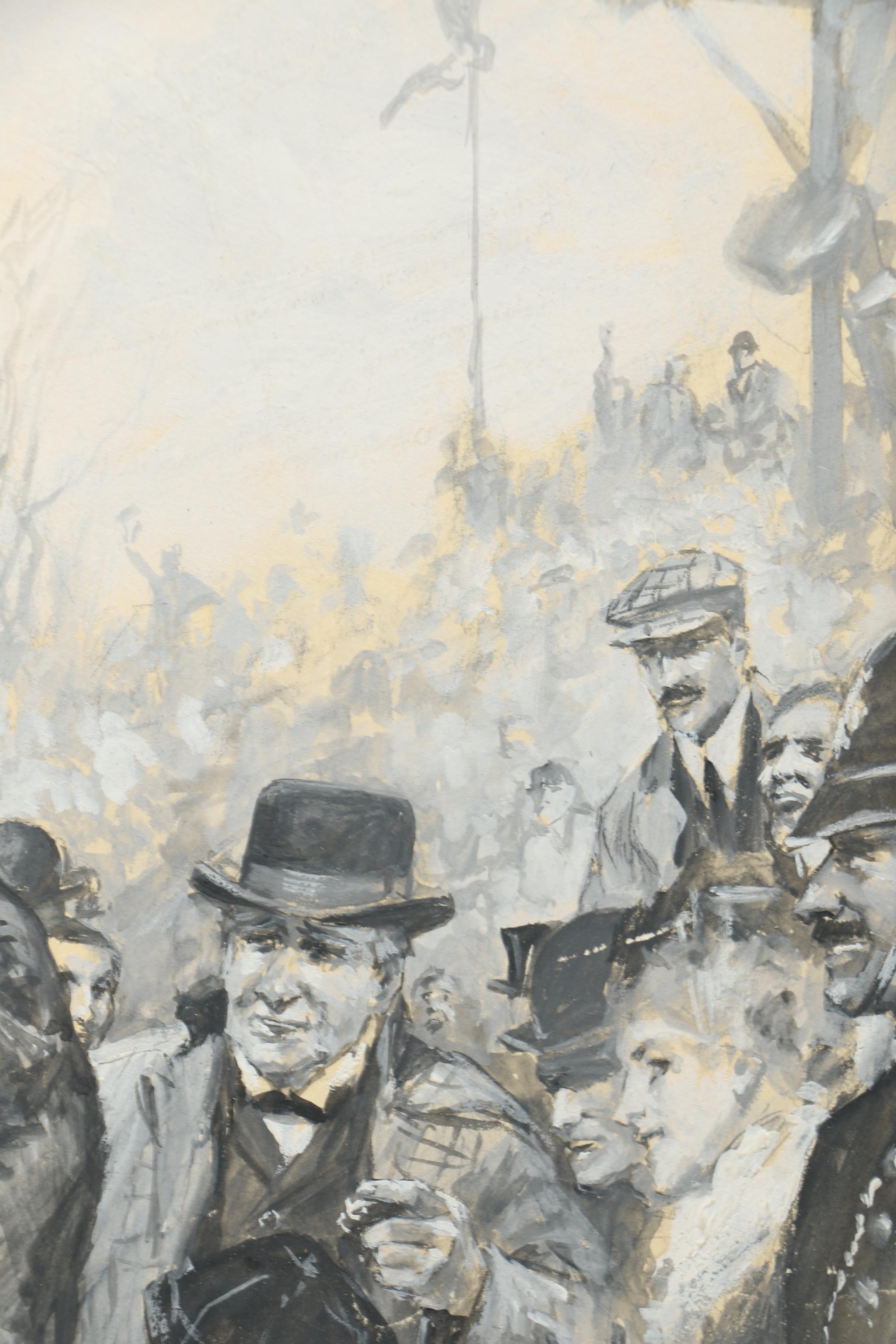 Frederick Coffay Yohn Ink and Gouache Painting "Christmas Handicap"