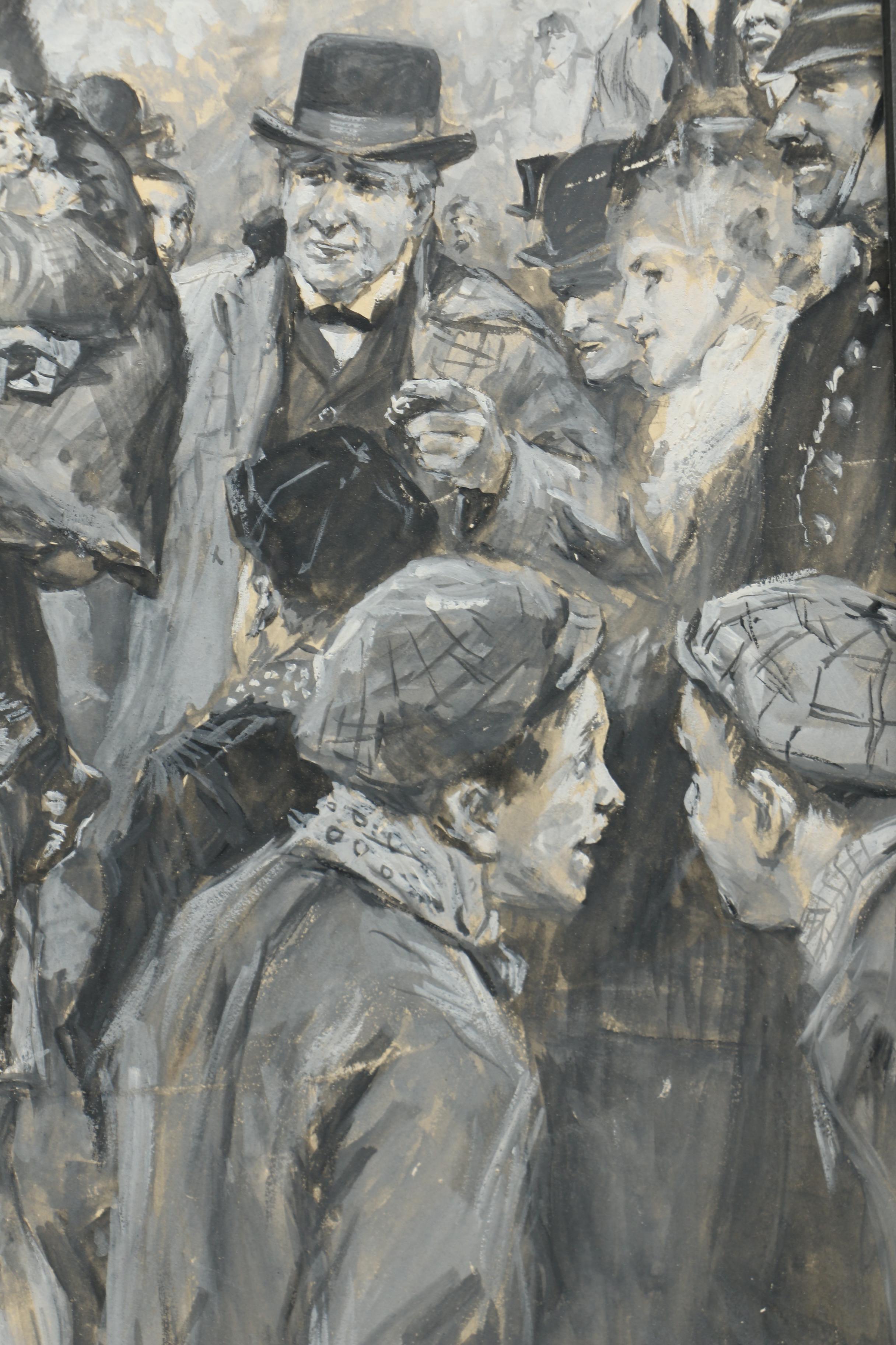 Frederick Coffay Yohn Ink and Gouache Painting "Christmas Handicap"