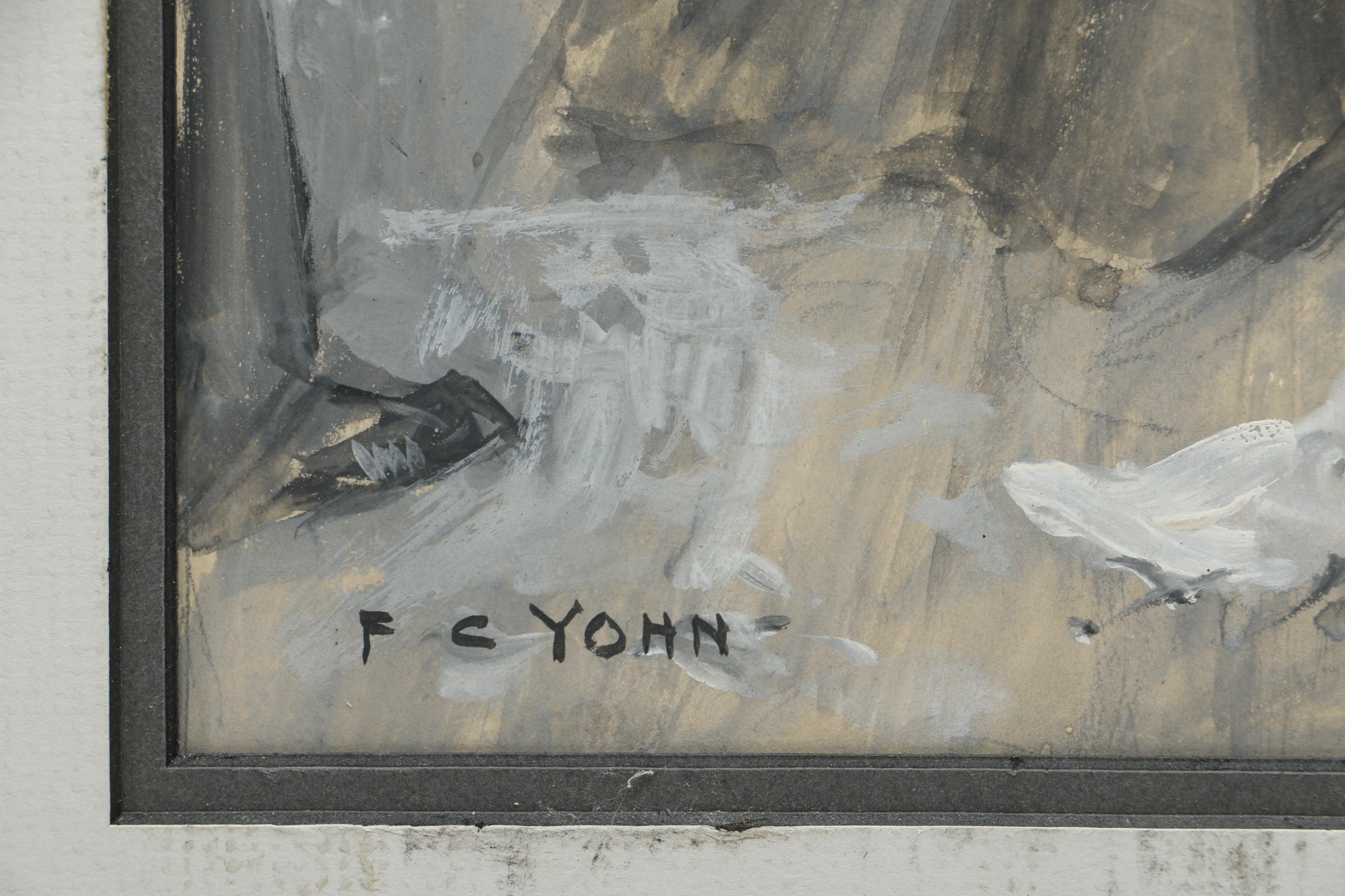 Frederick Coffay Yohn Ink and Gouache Painting "Christmas Handicap"