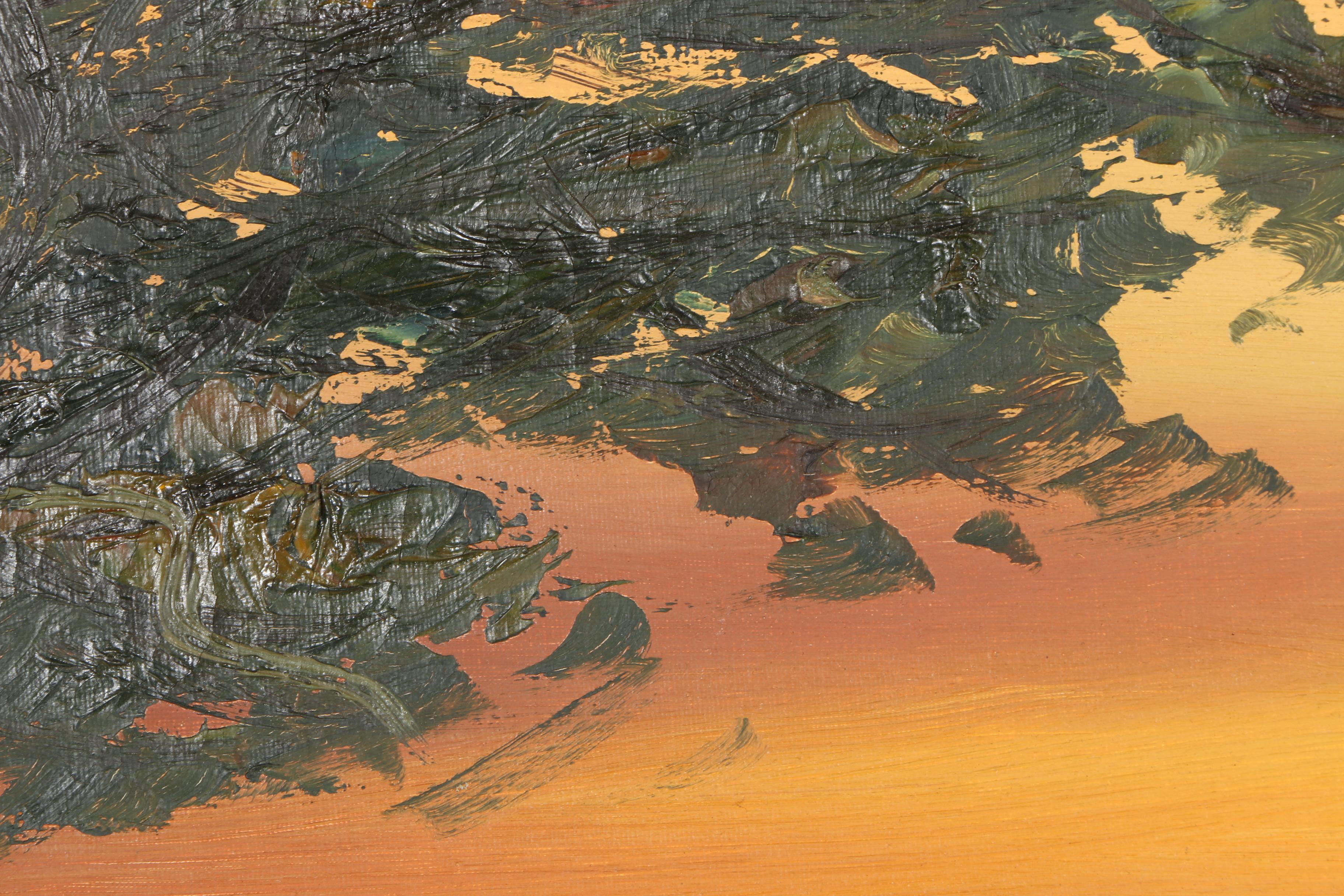 Sunset on Bay Oil On Canvas Painting