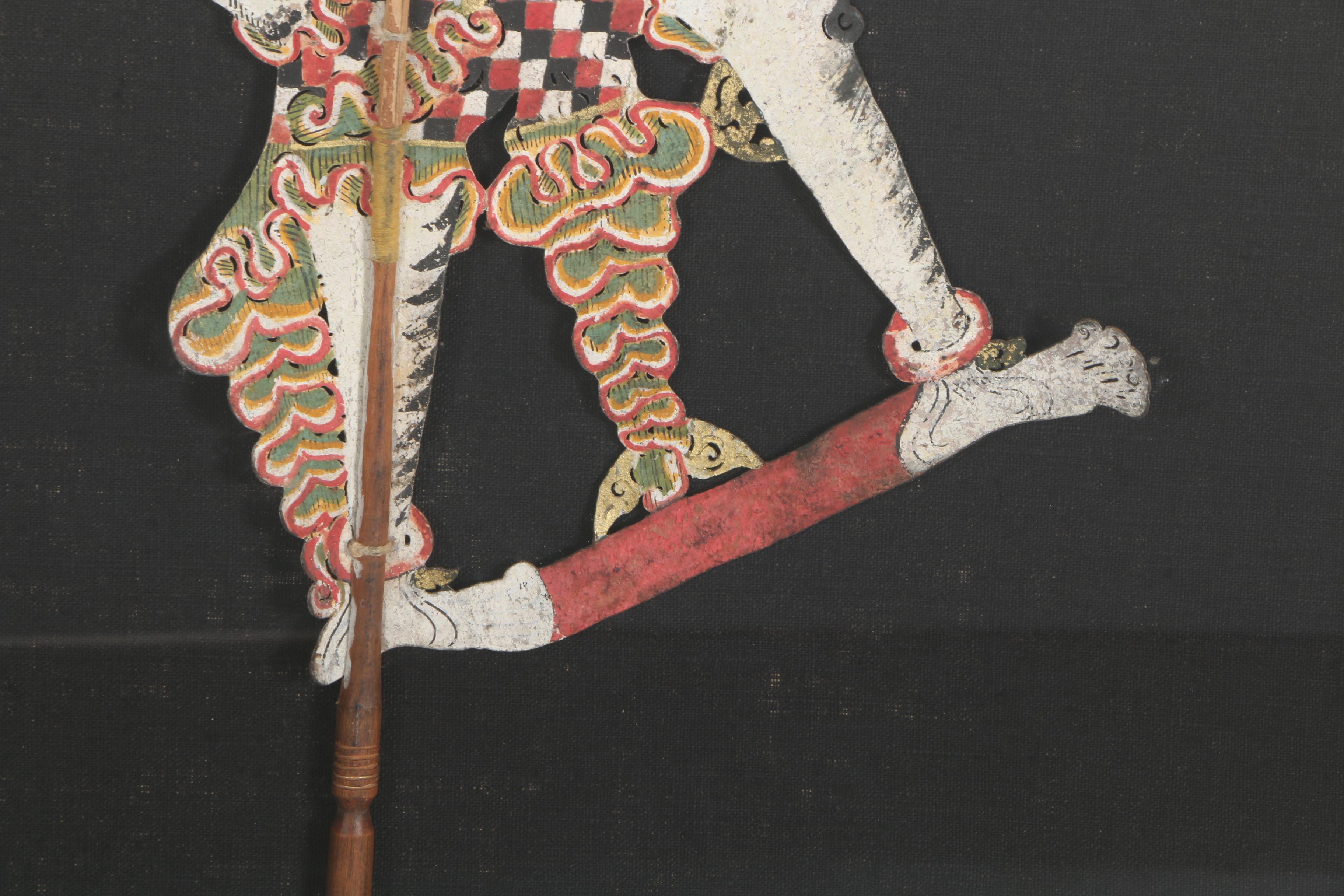 Antique Hand-Painted Indonesian Wayang Kulit Shadow Puppet