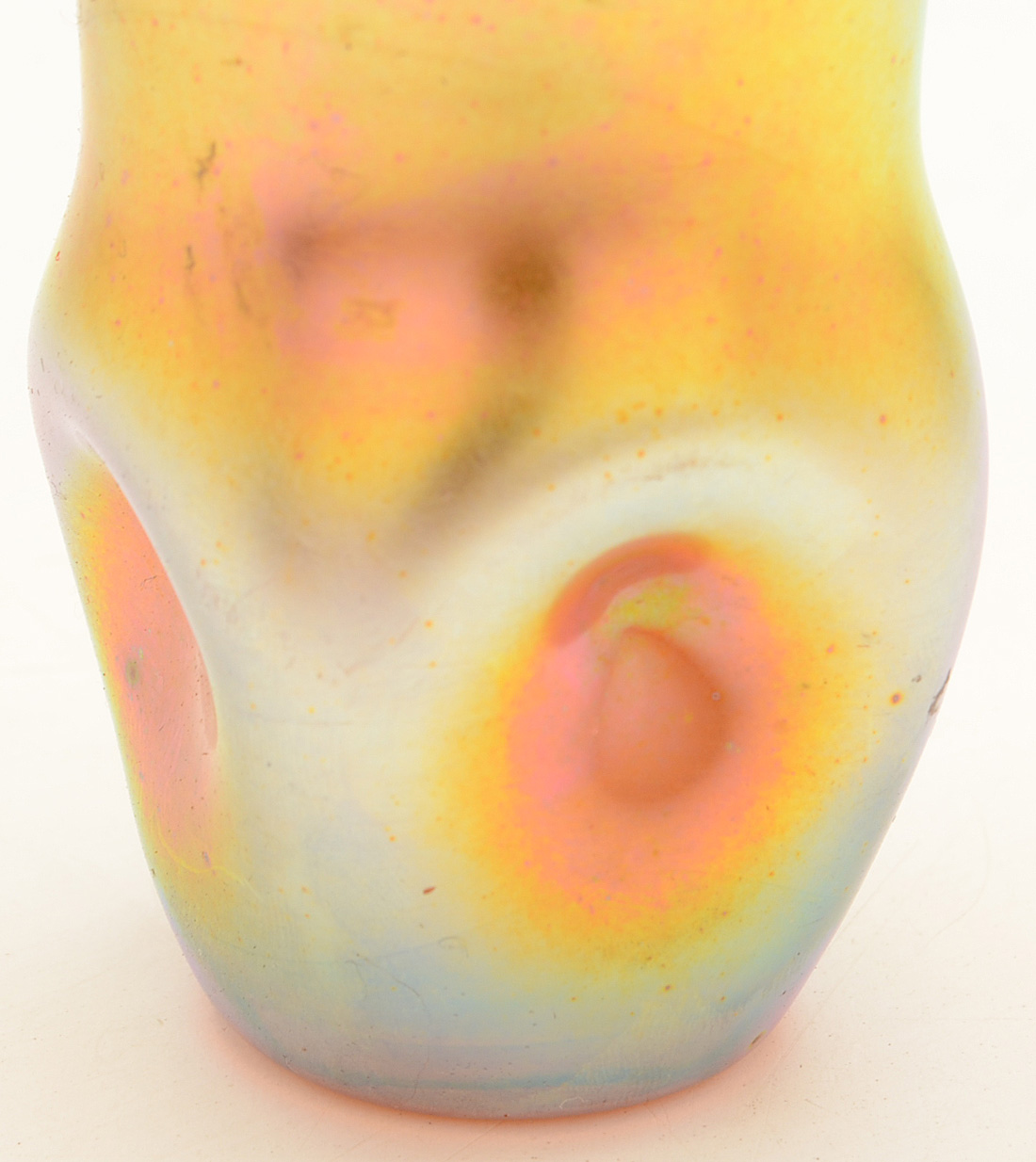 Gold Aurene Art Glass Toothpick Holder Attributed to Steuben