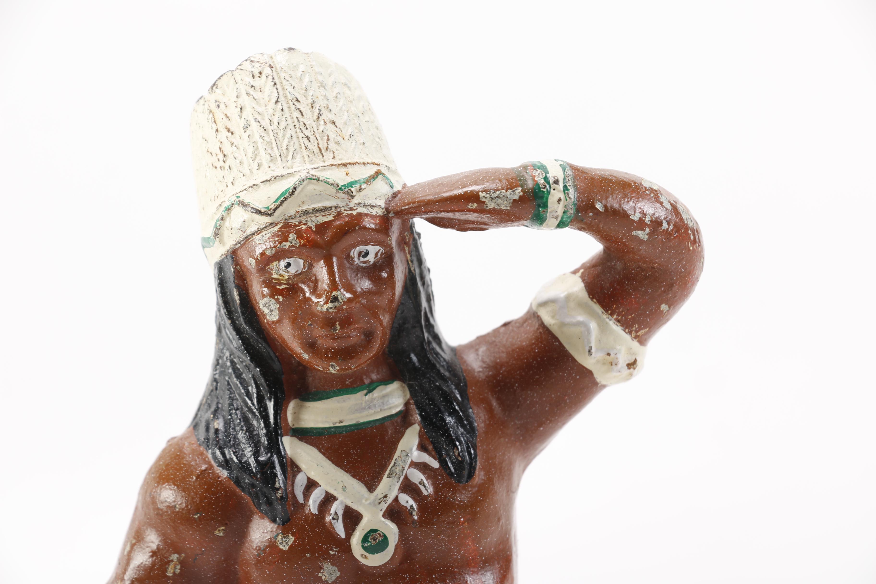 Native American Style Cast Iron Bank