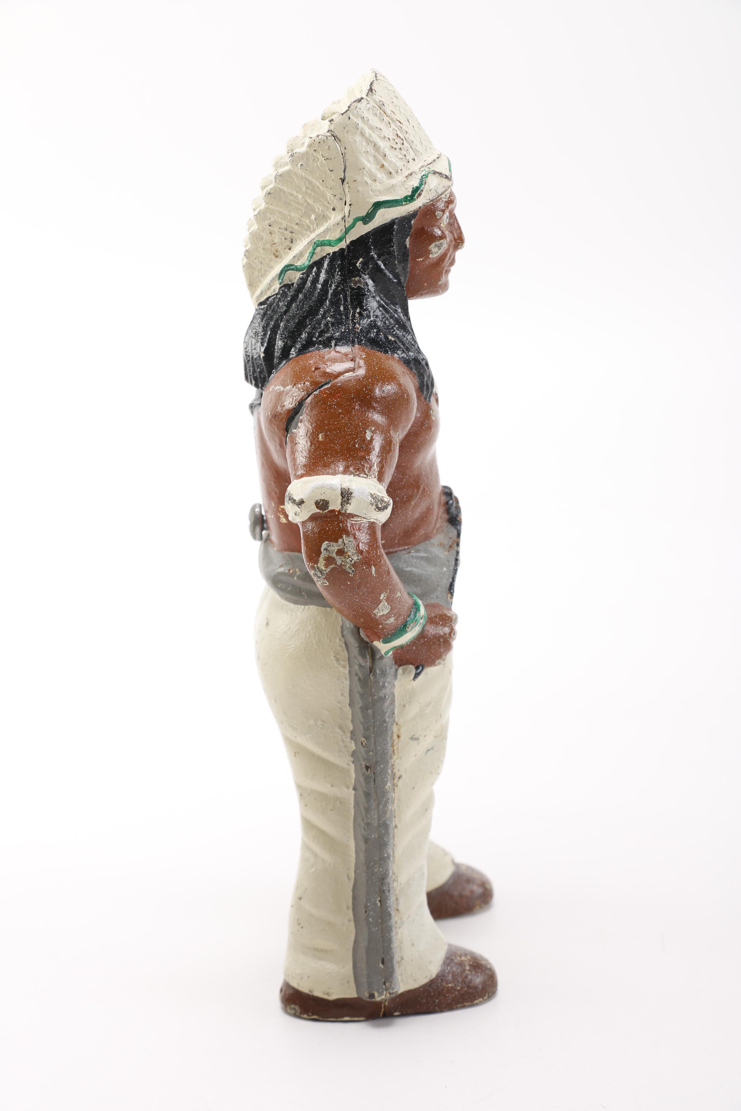 Native American Style Cast Iron Bank