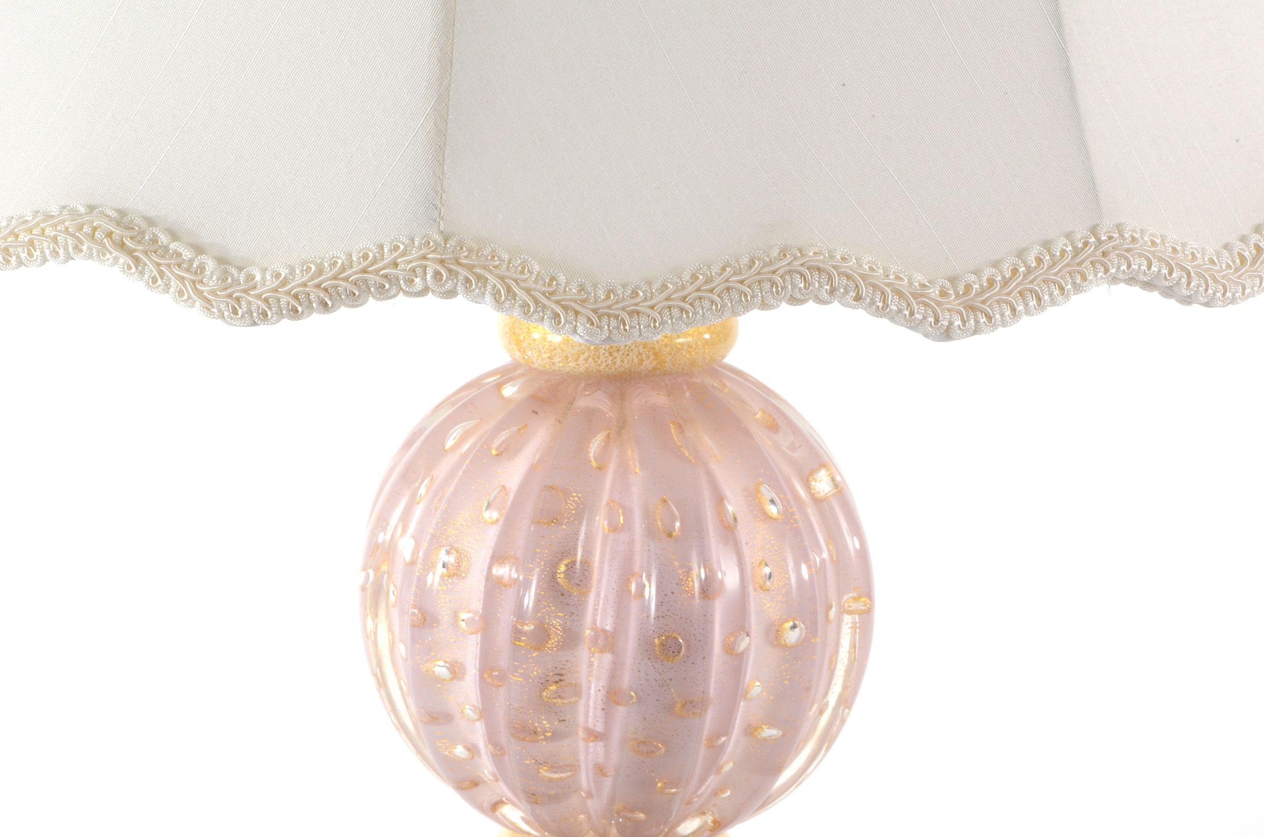 Italian Barovier and Toso Murano Lamp with Shade