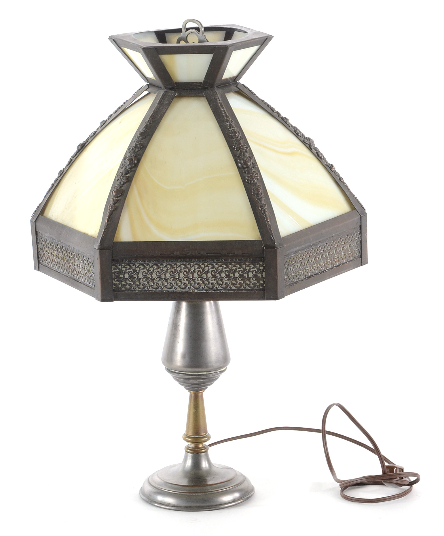 Vintage Slag Glass Table Lamps
