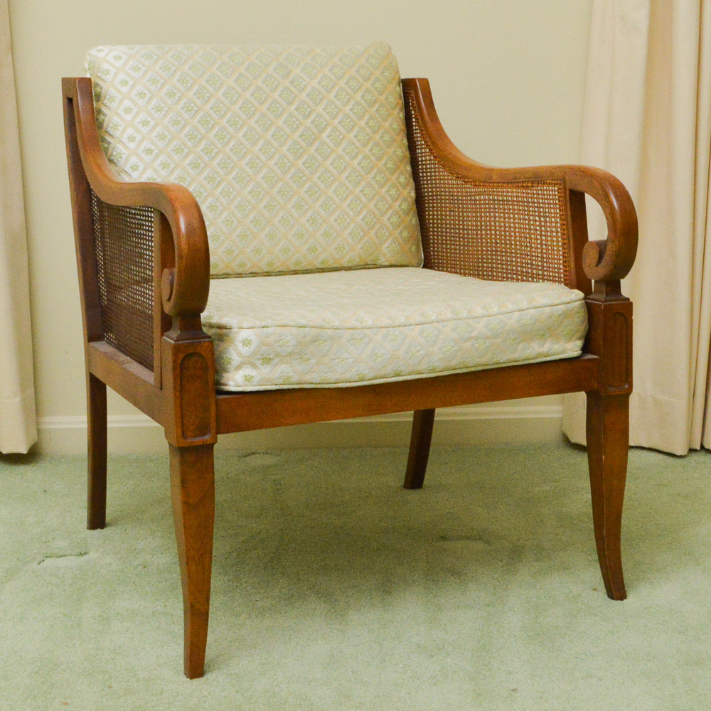 Regency Style Cane Panel Accent Chair