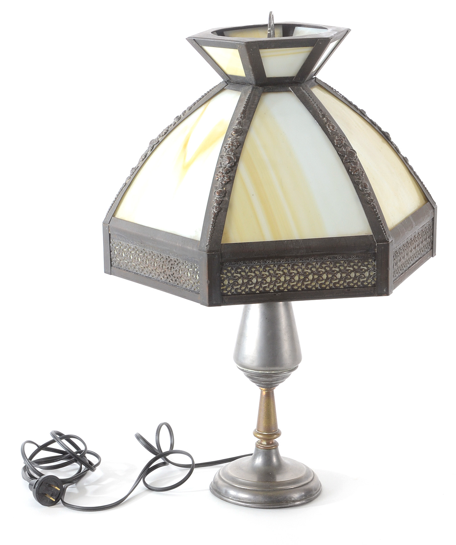 Vintage Slag Glass Table Lamps
