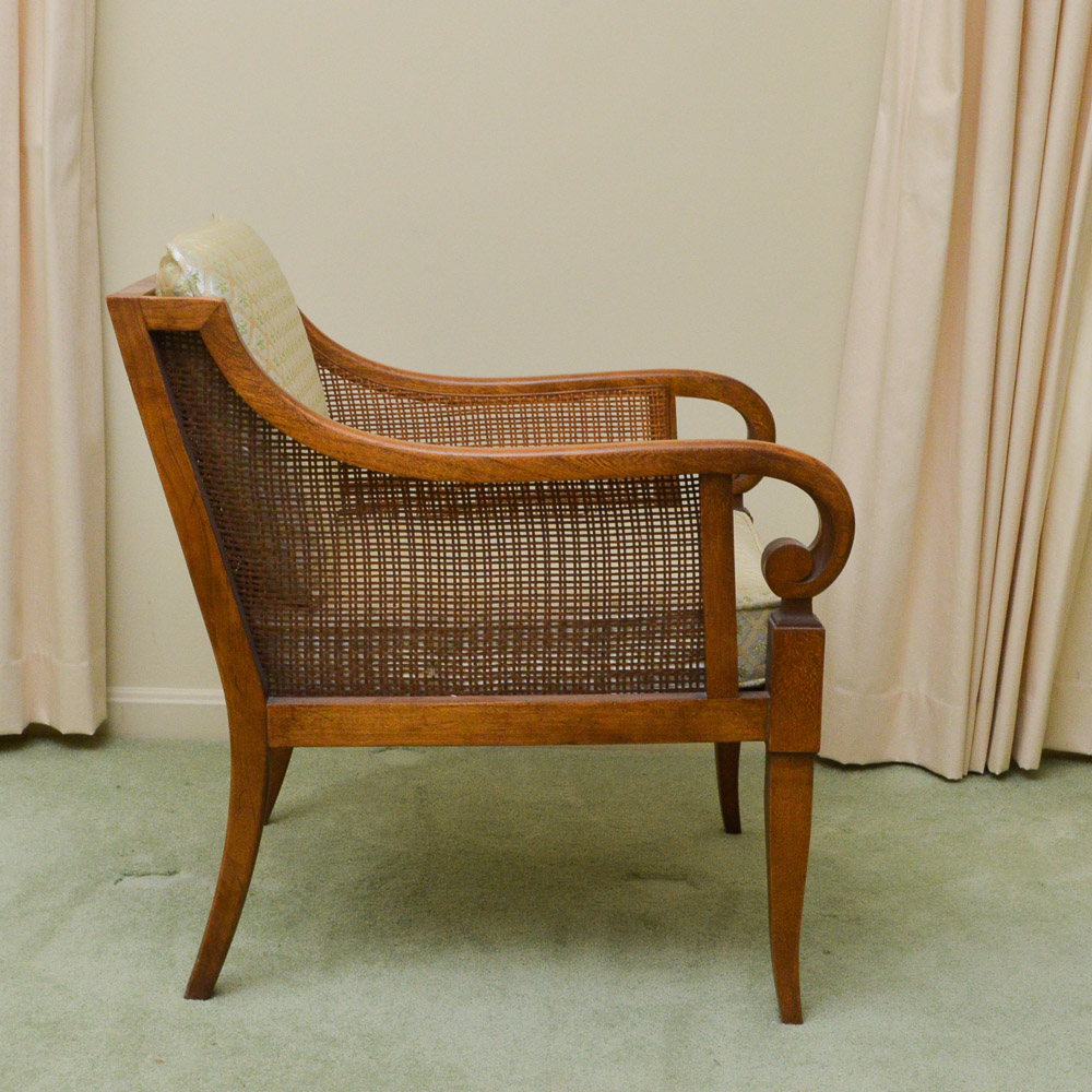 Regency Style Cane Panel Accent Chair