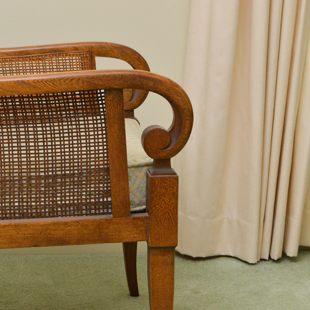 Regency Style Cane Panel Accent Chair