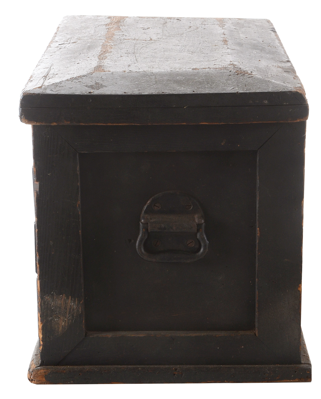 Antique Black Wooden Tool Chest