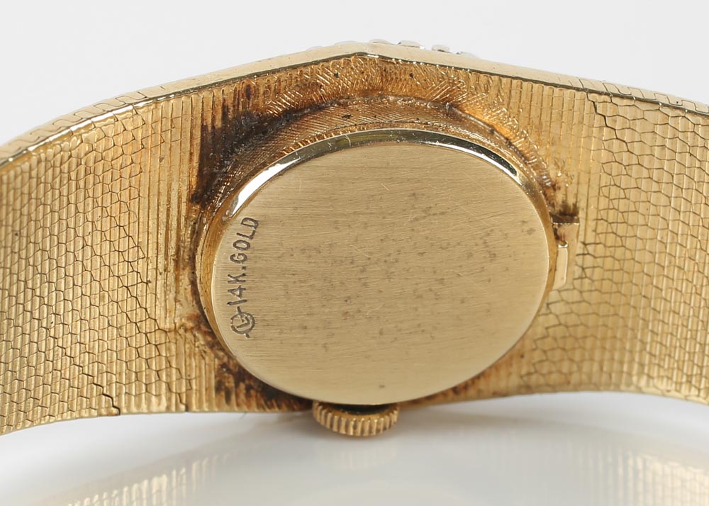 Vintage 14K Yellow Gold and Diamond Rolex Watch