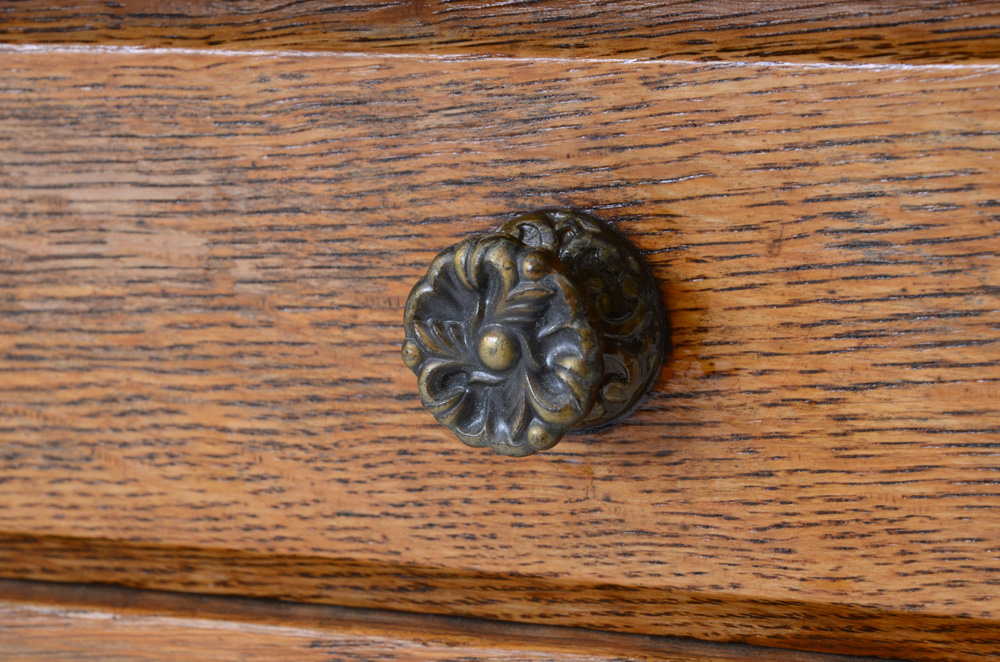 Oak Barley-Twist Leg Library Table