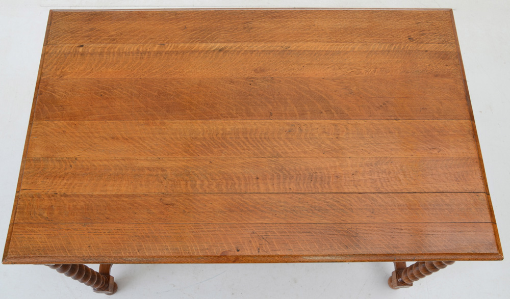 Oak Barley-Twist Leg Library Table
