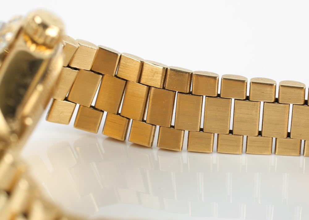 Women's 18K Yellow Gold and Diamond Vintage Rolex Oyster Watch