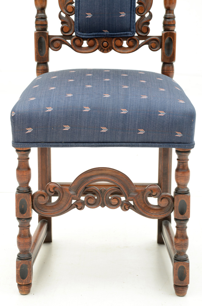 Carved Walnut High-Back Victorian Chair