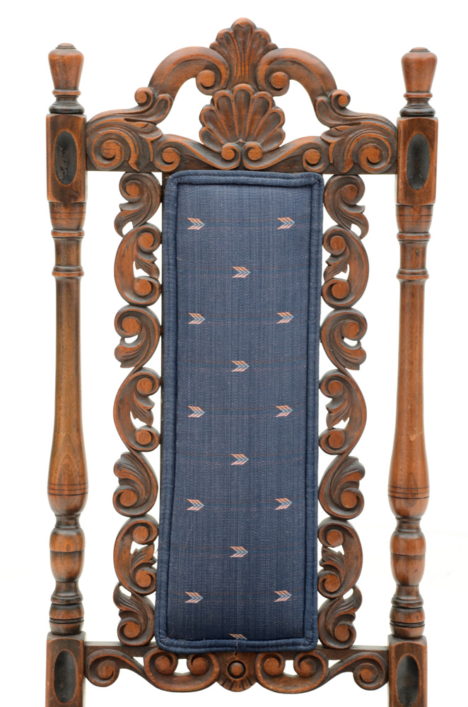 Carved Walnut High-Back Victorian Chair